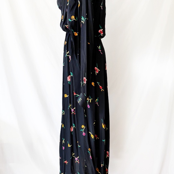 1980s Norma Kamali Floral Dress Size 4 - Picture 4 of 8